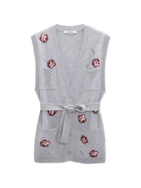 Cardigan Dorothee Schumacher fără mâneci cu model floral gri