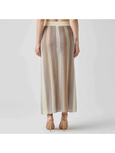 Długa spódnica maxi Le Tricot Perugia w paski z paskiem