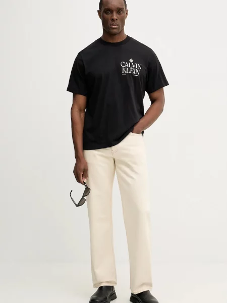 Kratka majica Calvin Klein Jeans črna