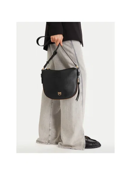 PINKO Geantă Hobo Zip Around Mini Ai PLTT negru