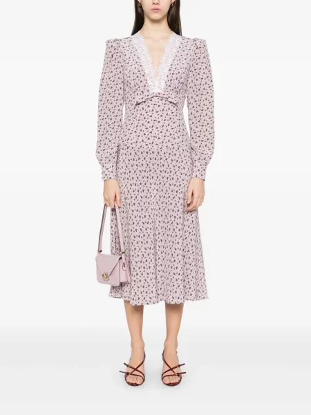 Rochie midi Alessandra Rich cu imagine până la genunchi de costum violet