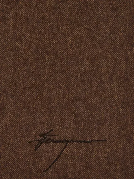 Fular Ferragamo cu franjuri maro