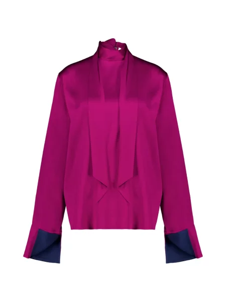 Top Stella Mccartney din satin cu legături roz