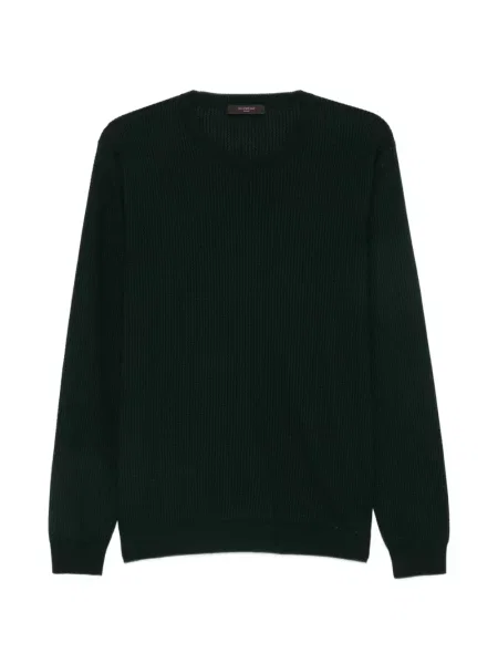 Pulover Zanone cu decolteu rotund verde