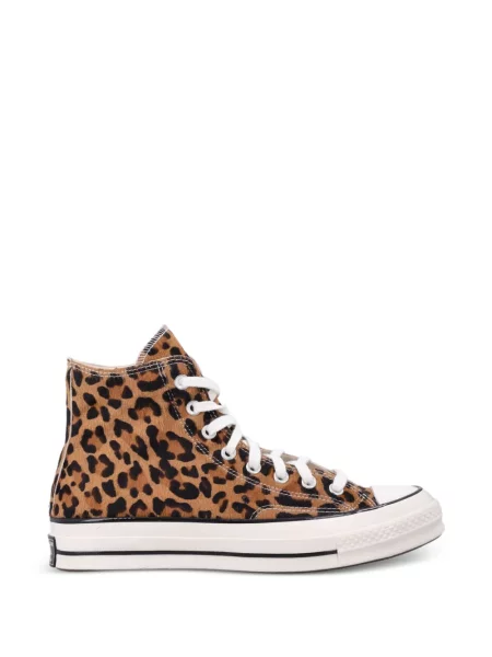 Čarape Converse s autogramom karirane smeđa