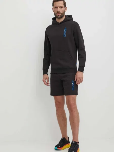 Puma bluza PUMA X PLAYSTATION z kapturem z nadrukiem czarny