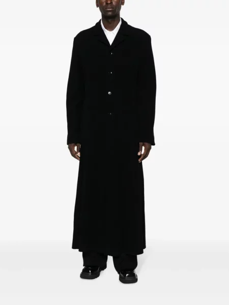 Vienakrūtis paltas Yohji Yamamoto juoda