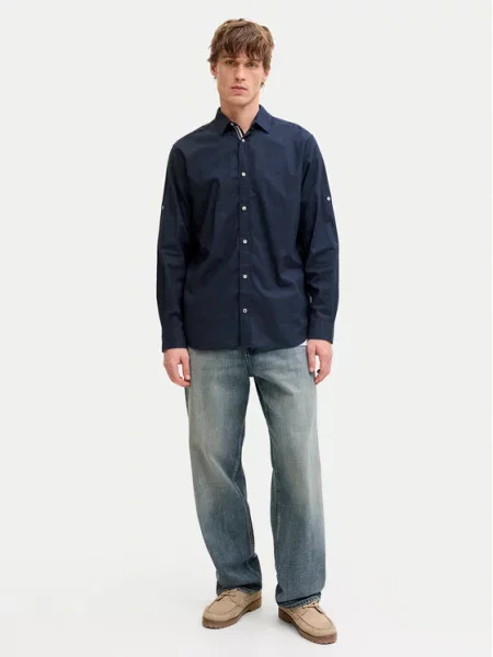Jack & Jones Πουκάμισο Henry Σκούρο μπλε