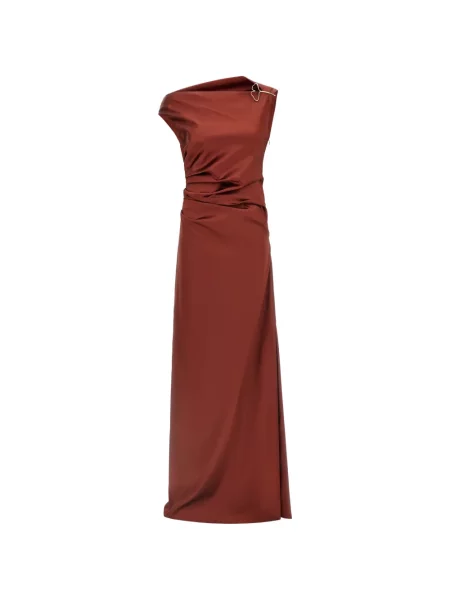 Lung rochie Max Mara din satin maro