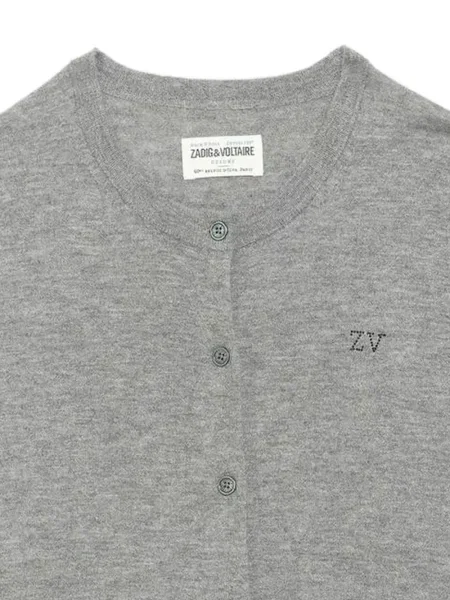 Kasmír kardigán Zadig&voltaire autogrammal szürke
