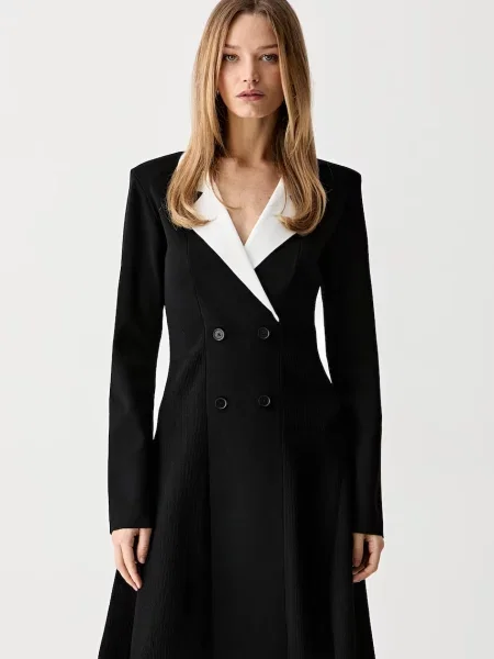 Karl Lagerfeld Rochie tricotat / alb negru