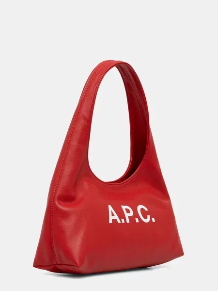 Torebka hobo A.p.c. skórzana czerwona