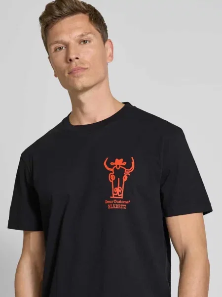 T-shirt z nadrukiem z logo model ‘Showdown’ Deus Ex Machina czarna