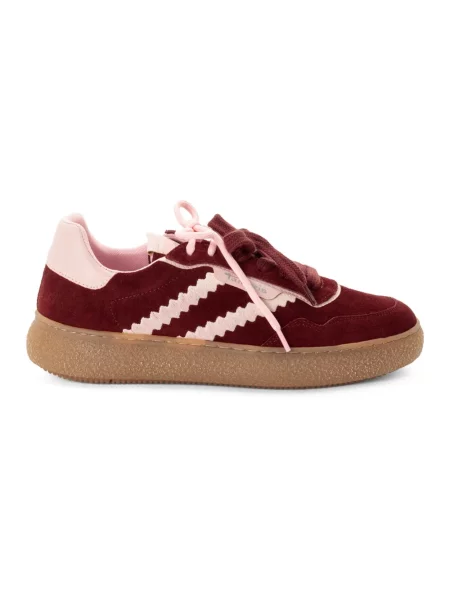 Sneakersy Tamaris sznurowane skórzane czerwone