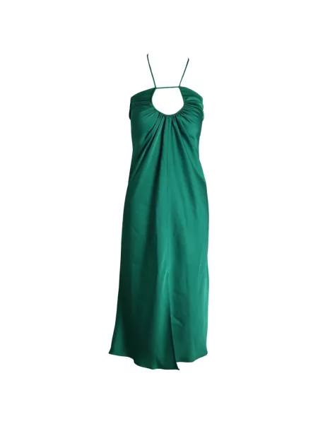 Rochie midi Ba&sh până la genunchi cu gât halter de costum verde