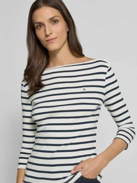 Bluzka Tommy Hilfiger z długim rękawem biała