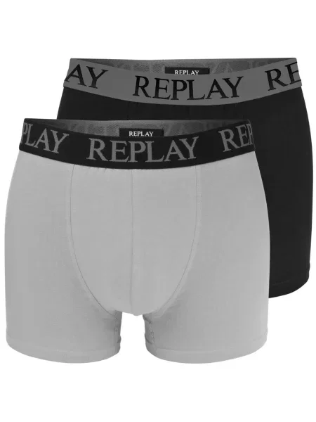 REPLAY Chiloți sport gri / gri metalic negru