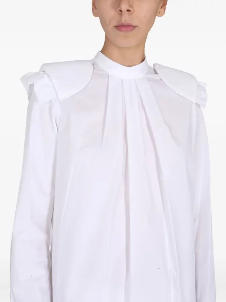 Rochie maxi Raf Simons cu volane de costum alb