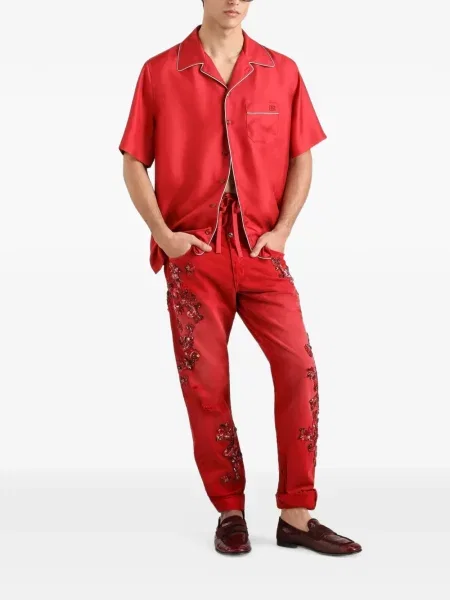 Bermude Dolce & Gabbana de mătase roșu