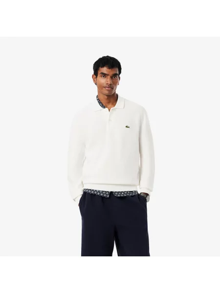 Lacoste Dziana Koszulka Polo Z Długim Rękawem I Krój Classic Fit Kremowa biały