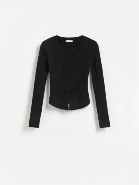 Reserved Cardigan reiat negru