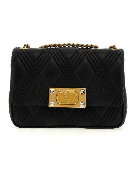 Torebka Valentino Garavani skórzana elegancka z logo czarna