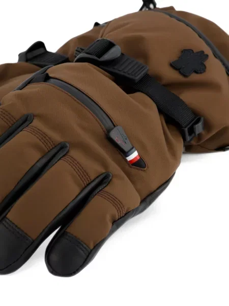 Mănuși Moncler Grenoble din piele maro