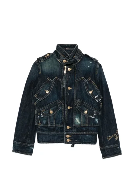 Geacă de blugi Dsquared2 zdrențuiți albastru