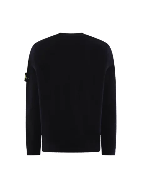 Sweter Stone Island z okrągłym dekoltem z kamieniami niebieski