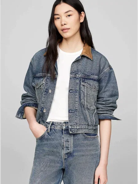 Коротка джинсова куртка Tommy Hilfiger синя