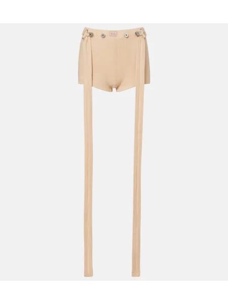 Pantaloni scurți Jean Paul Gaultier tricotate bej