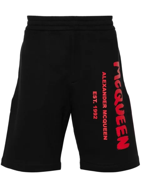 Pantaloni scurți Alexander Mcqueen cu imagine negru
