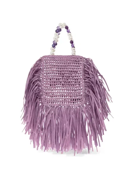 Шопинг чанта Kurt Geiger London с ресни виолетово
