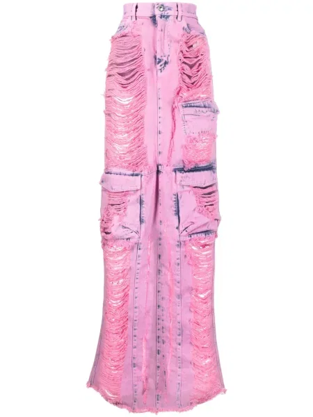 Fustă din denim Gcds roz