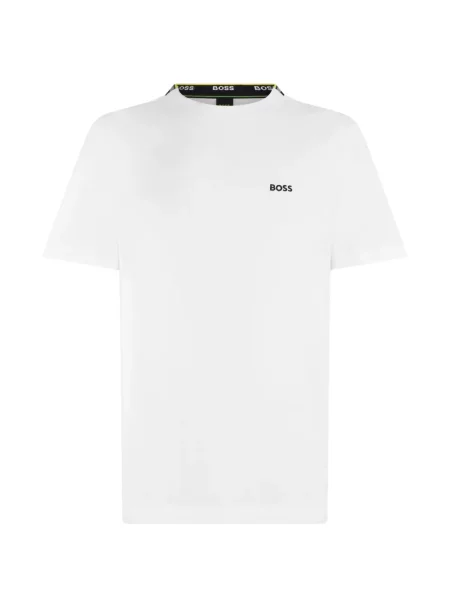 Tricou Boss cu imagine cu decolteu rotund alb