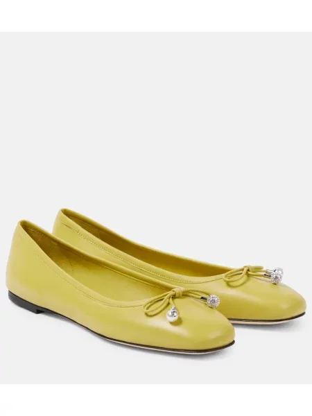 Usnjene balerinke Jimmy Choo z lokom rumena