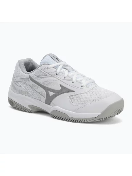 Încălțăminte de tenis pentru femei Mizuno Break Shot 5 CC white/ ultimate gray/ harbor mist alb
