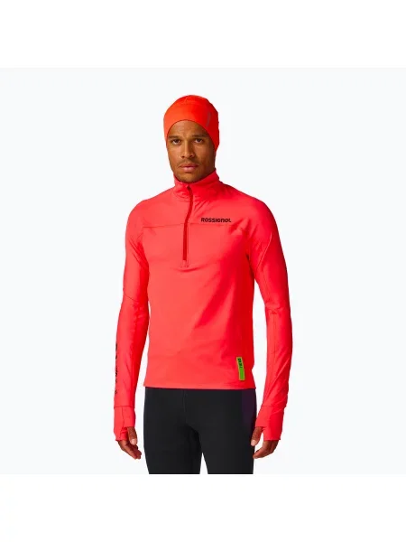 Мъжки суитшърт Rossignol Hero Half Zip First Layer neon red червено