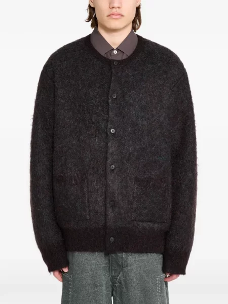 Kardigan Ssstein żakardowy brązowy