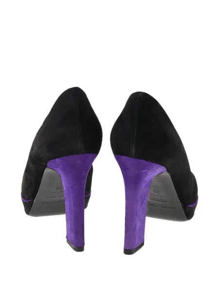 Pantofi cu toc Sergio Rossi din piele de căprioară cu platformă negru