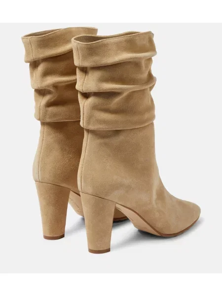 Cizme scurte Manolo Blahnik din piele de căprioară maro