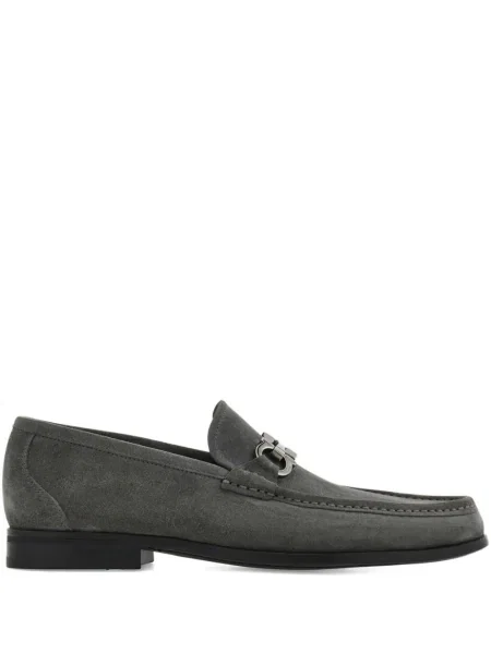 Pantofi loafer Ferragamo cu cataramă gri