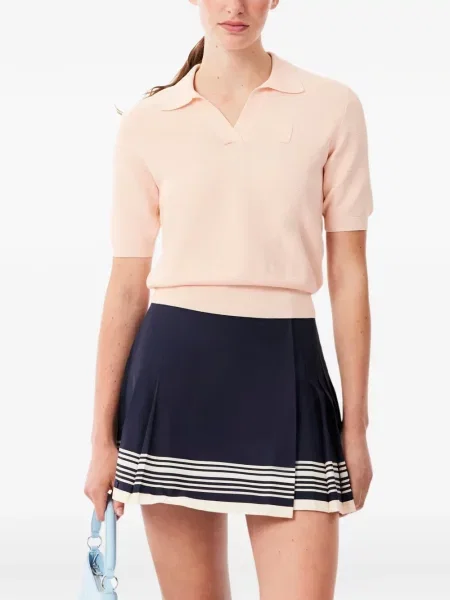 Tricou polo Lacoste tricotate roz