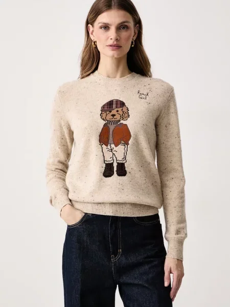 Saint Barth sweter z wełną beżowy