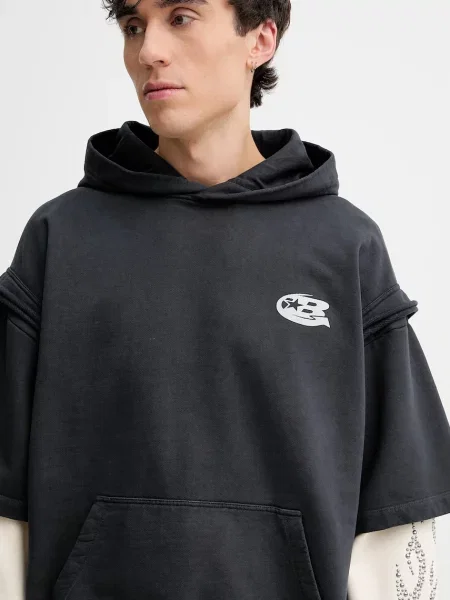 Кофта Barrow з капюшоном з принтом сірий