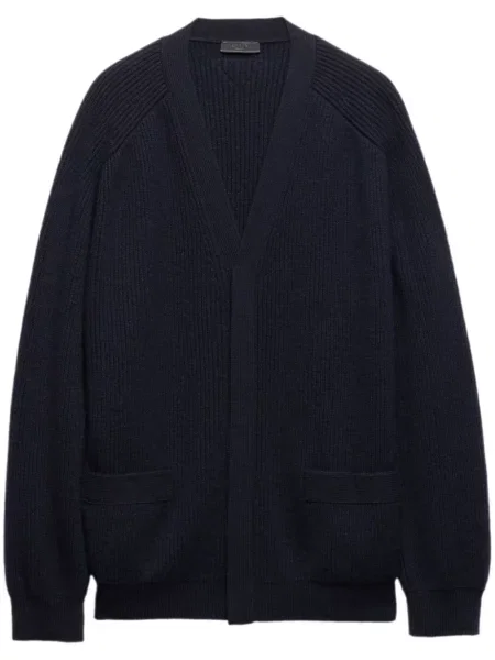 Cardigan Prada cu decolteu în V albastru
