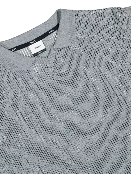 Tricou polo Wtaps tricotate gri
