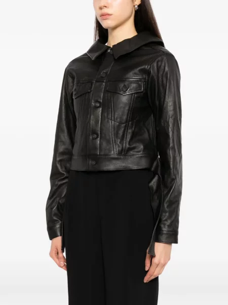 Kožená bunda Yohji Yamamoto čierna
