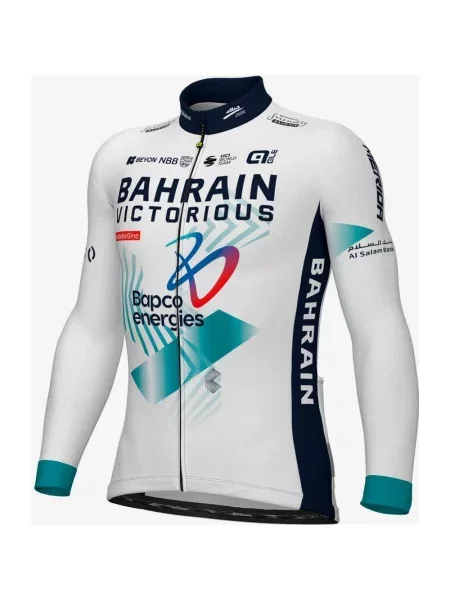Koszulka rowerowa Bahrain-Victorious Prime długi rękaw XL biała
