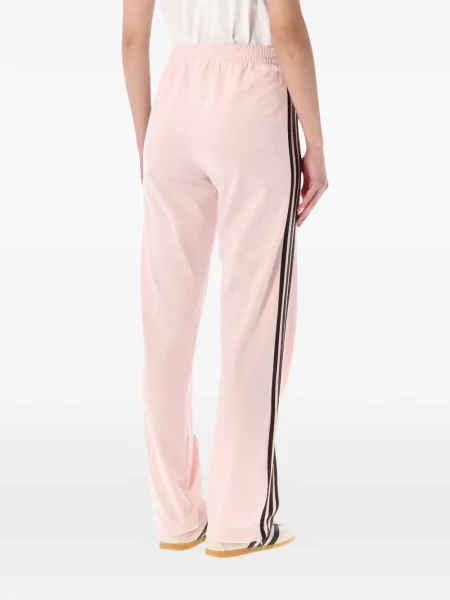 Pantaloni Adidas alergare din piele alb